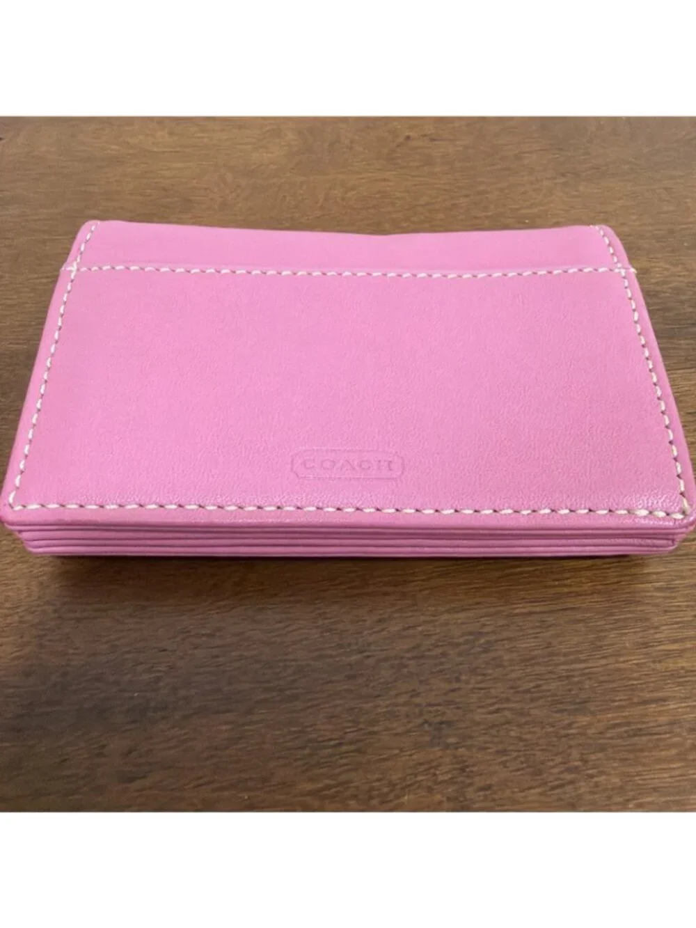 Coach Y2K Embossed 1941 Accordion Multi Card Case Pink Leather Wallet 8889 EUC - Picture 3 of 6